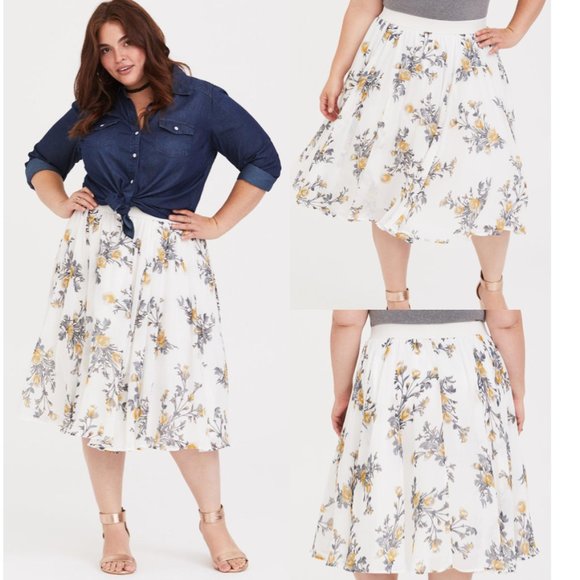 Torrid chiffon pull-on midi skirt sz 1X - Picture 10 of 11